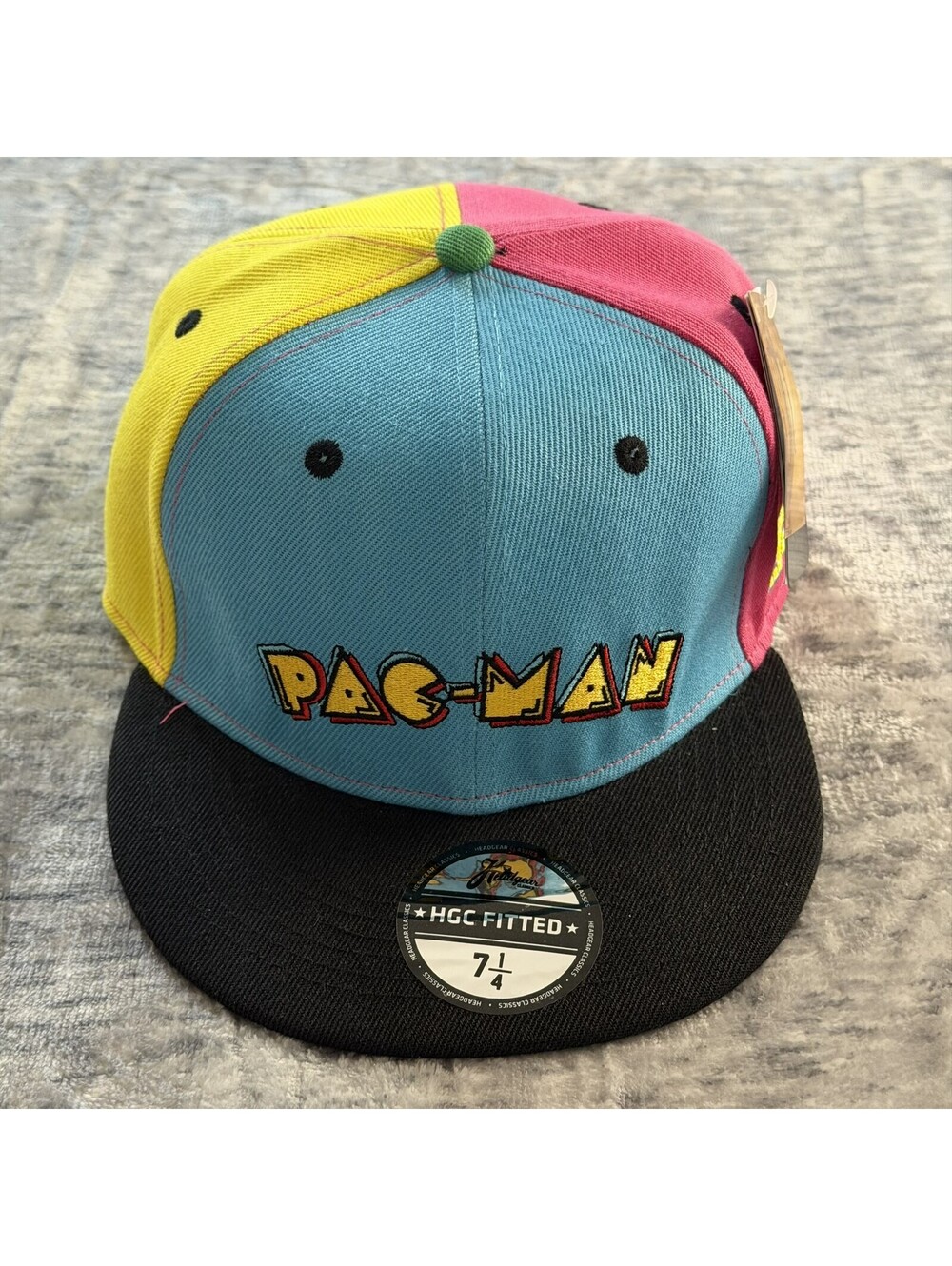 Headgear Classics Pac-Man 1980 Video Game Fitted Hat Cap Size 7 1/4 Multi-Color